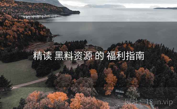 精读 黑料资源 的 福利指南