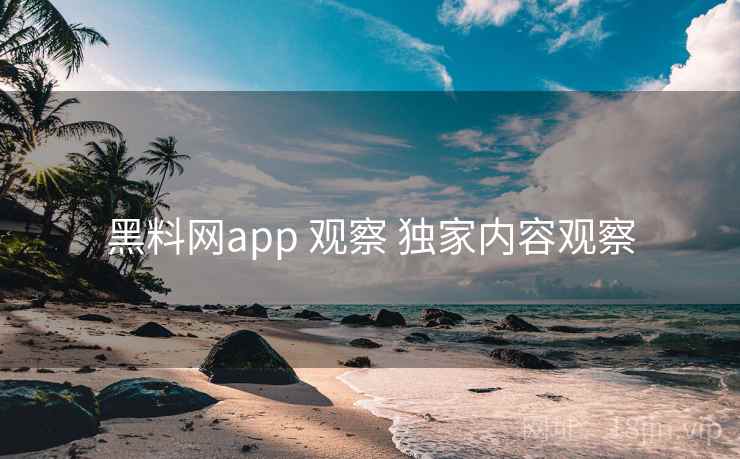 黑料网app 观察 独家内容观察
