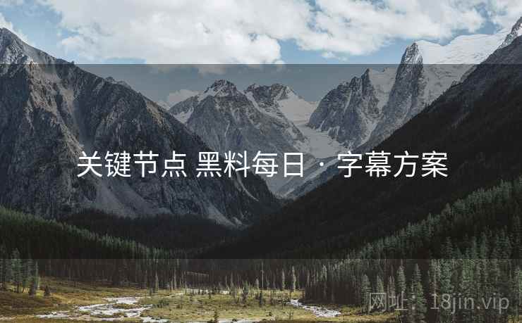 关键节点 黑料每日 · 字幕方案