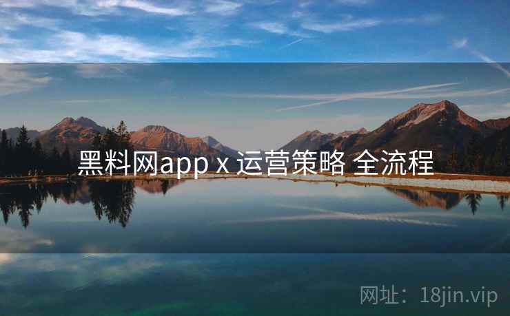 黑料网app x 运营策略 全流程